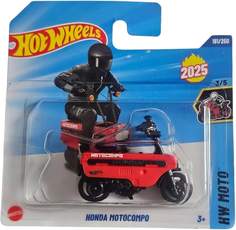 Hot Wheels - Honda Motocompo - HW Moto 3/5 - HYW43 - Short Card - Motorcycle - Red -  1:64