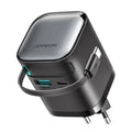 JOYROOM JR-TCL02 GaN 65W Charger with Retractable Cable(eu) - Black