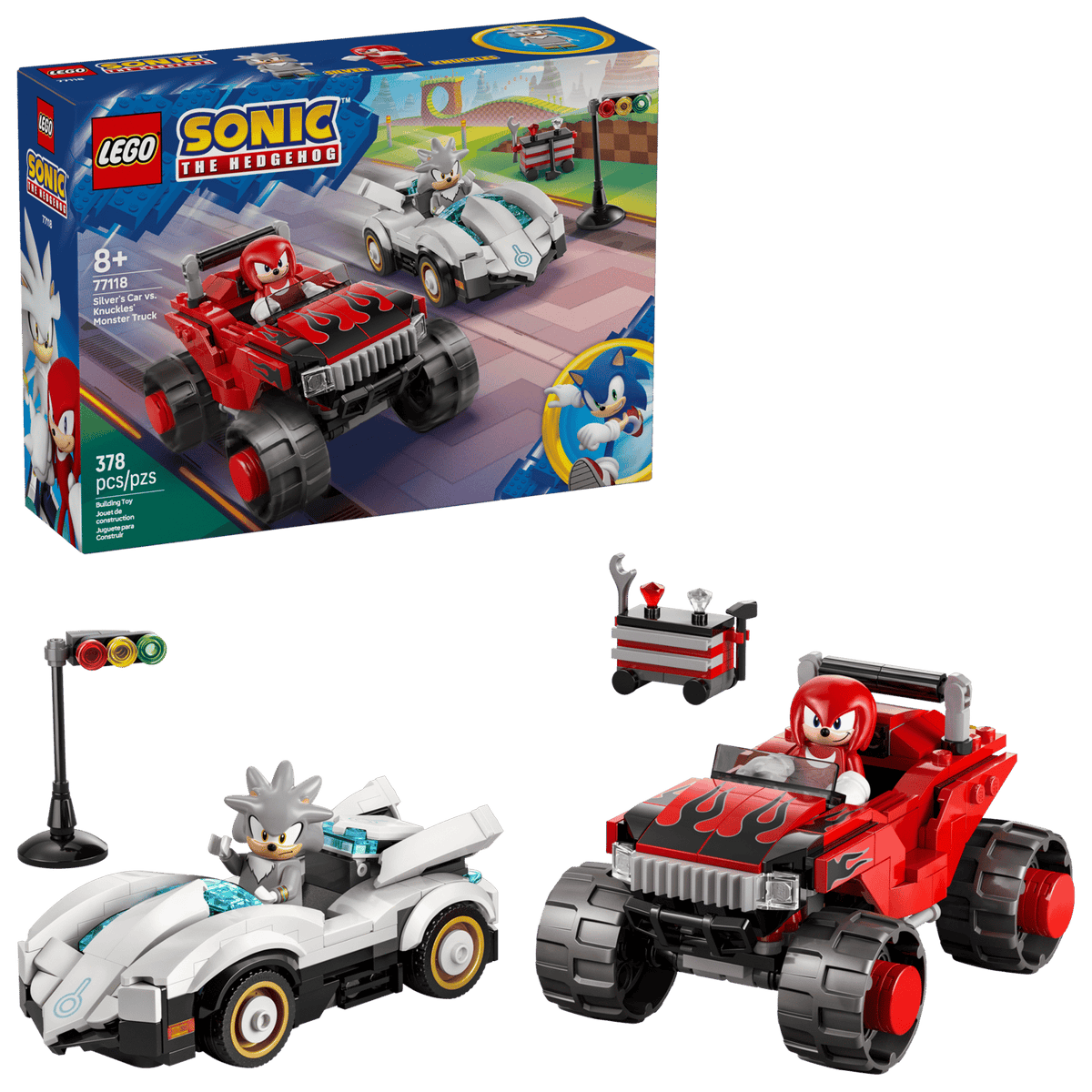 Silver's Car vs. Knuckles' Monster Truck- 378 Pcs