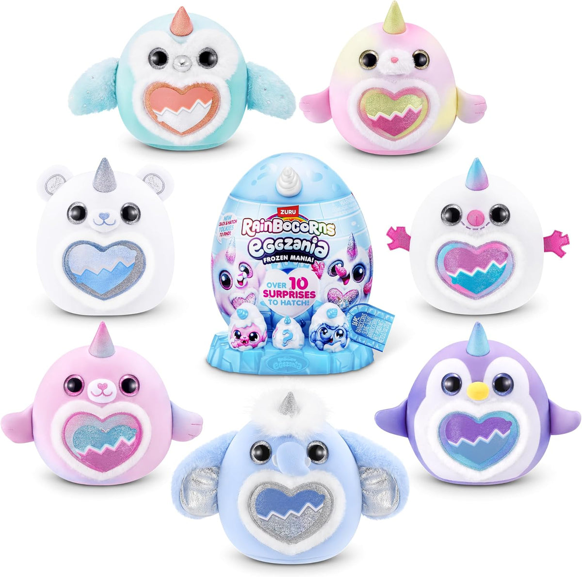 ZURU Rainbocorns Eggzania Frozen Mania Plush Toy - Over 10 Surprises - Assorted