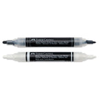 Faber-Castell Black Edition Shake and Paint Twin Acrylic Marker - Black and White, Set of 2