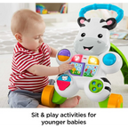 Mattel Learn with Me Zebra Walker – 2-in-1 Baby Walker & Interactive Learning Toy