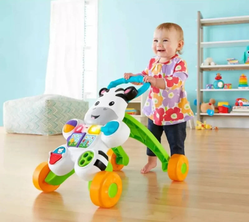 Mattel Learn with Me Zebra Walker – 2-in-1 Baby Walker & Interactive Learning Toy