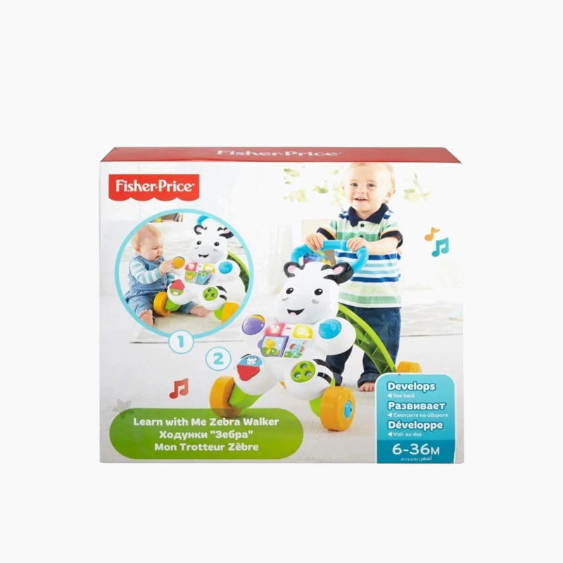Mattel Learn with Me Zebra Walker – 2-in-1 Baby Walker & Interactive Learning Toy