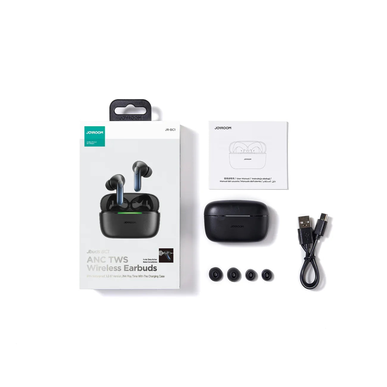 JOYROOM JR-BC1 True Wireless ANC Earbuds - Black