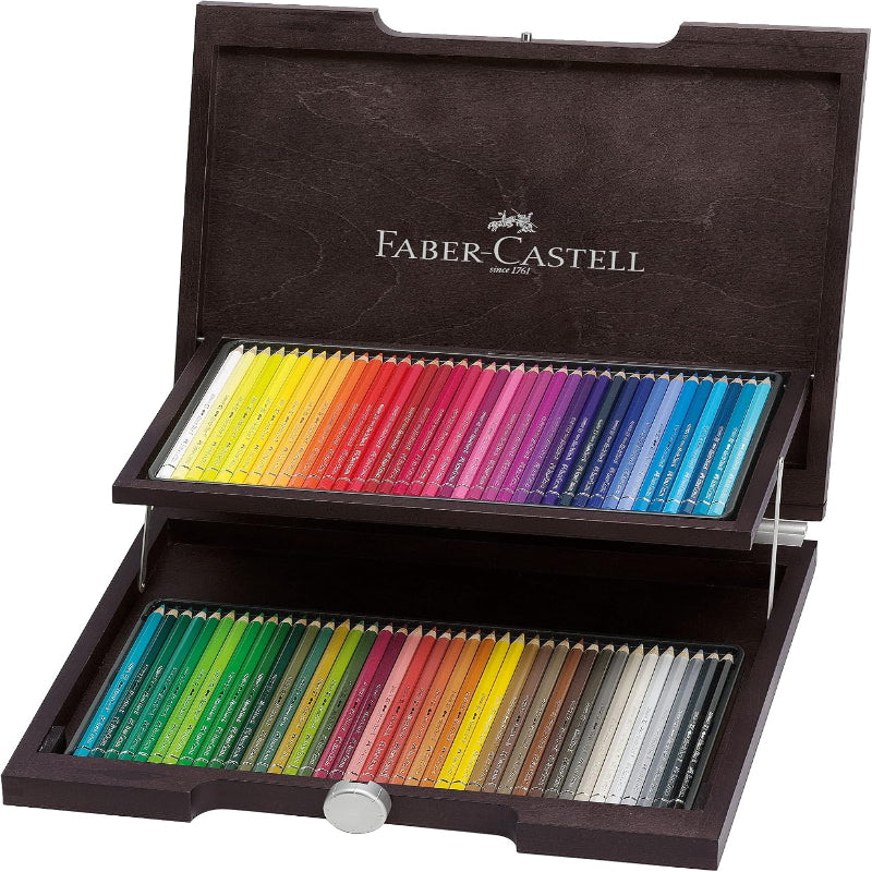 Faber-Castell Premium Colored Pencils Set with Wooden Storage Case
