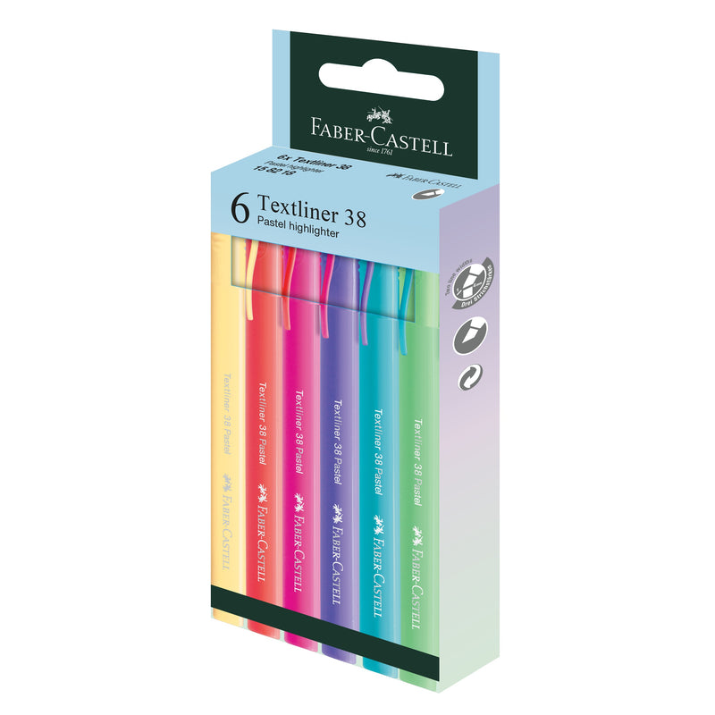 Faber-Castell Text liner 38 Pastel Highlighter Set - 6 Pcs