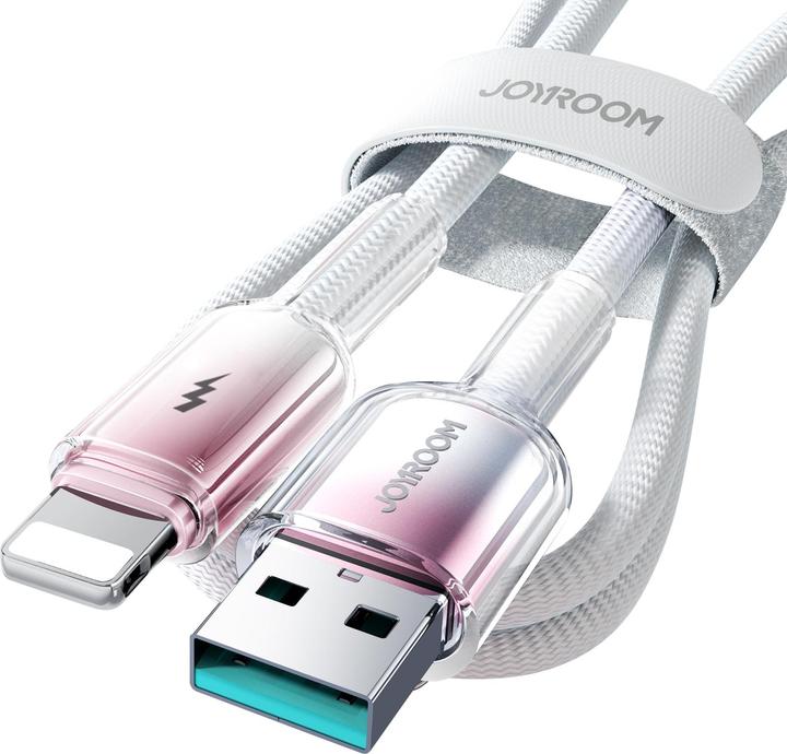 JOYROOM S-A42 Crystal-clear Series 3A Fast Charging Data Cable (USB-A to Lightning) 1. 2m - White