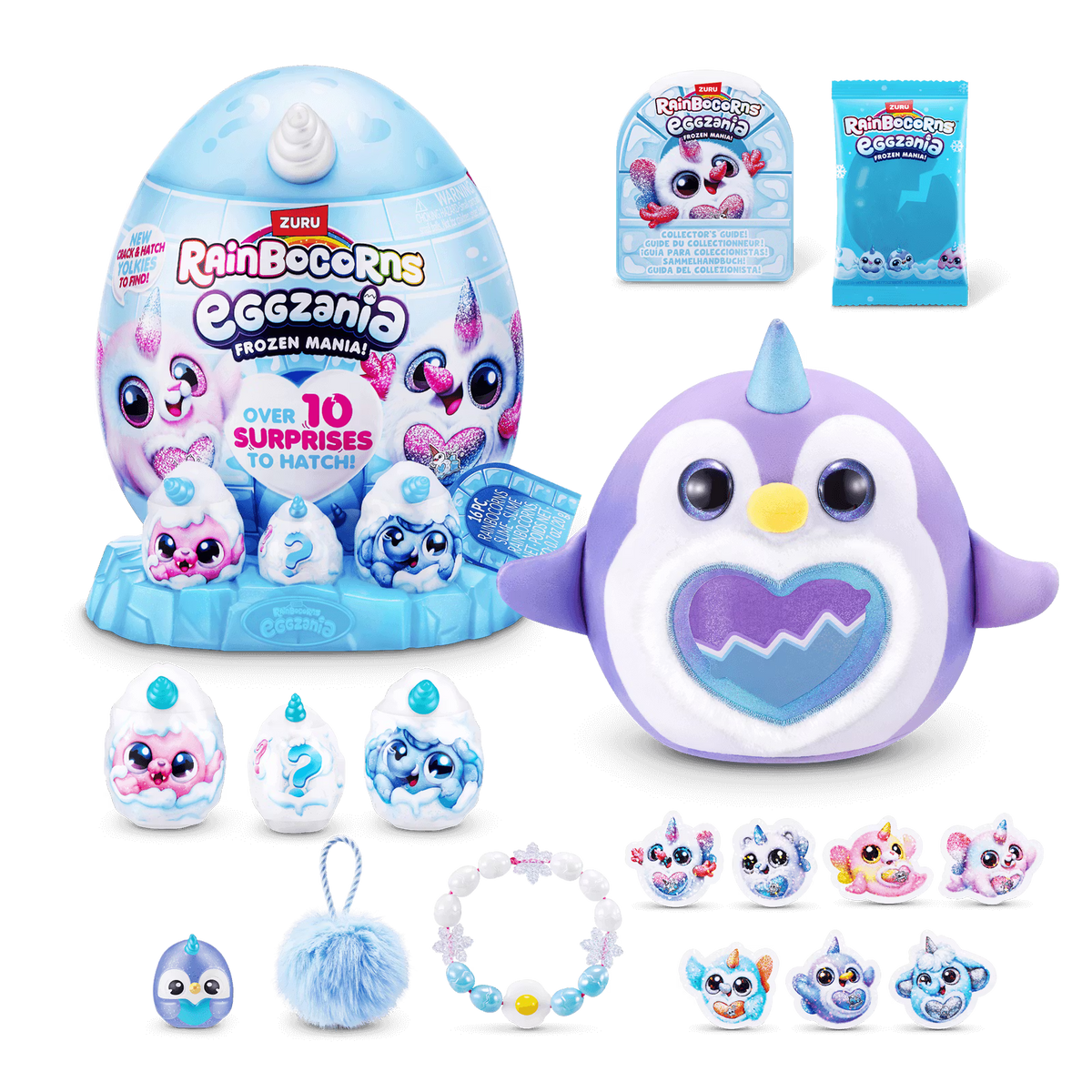 ZURU Rainbocorns Eggzania Frozen Mania Plush Toy - Over 10 Surprises - Assorted