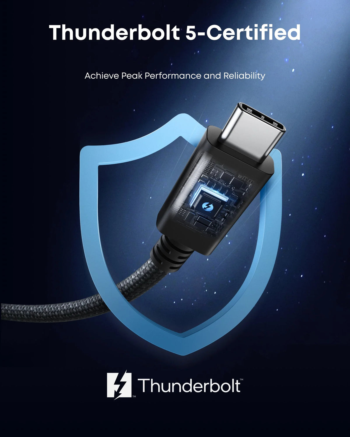 Anker Prime Thunderbolt 5 Cable, 1.7 ft