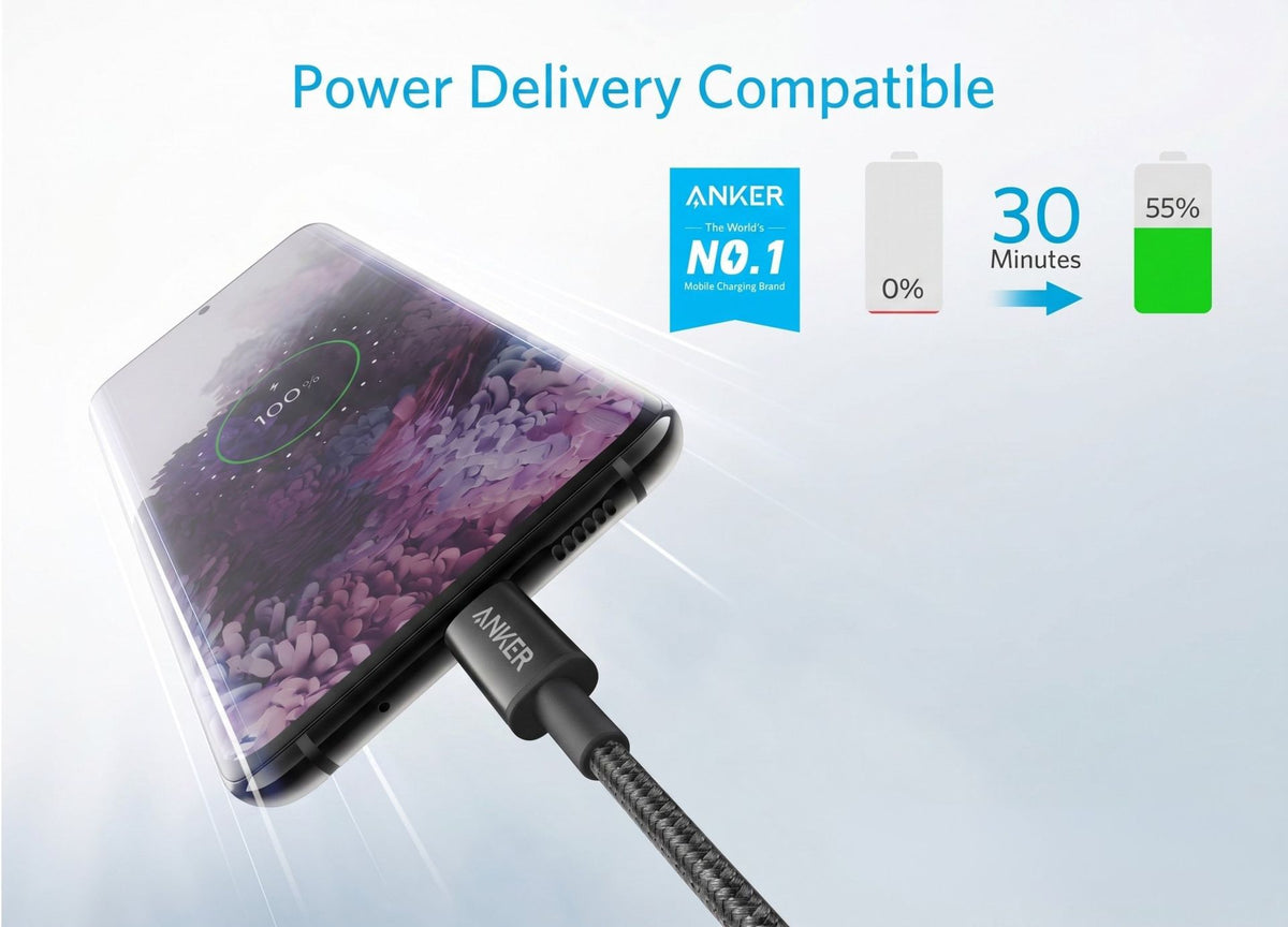 Anker Nylon USB-C to USB-C 2.0 Cable 3.3ft