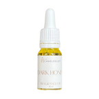 Bottle of Dark Honey fragrance oil with a dropper on a white background