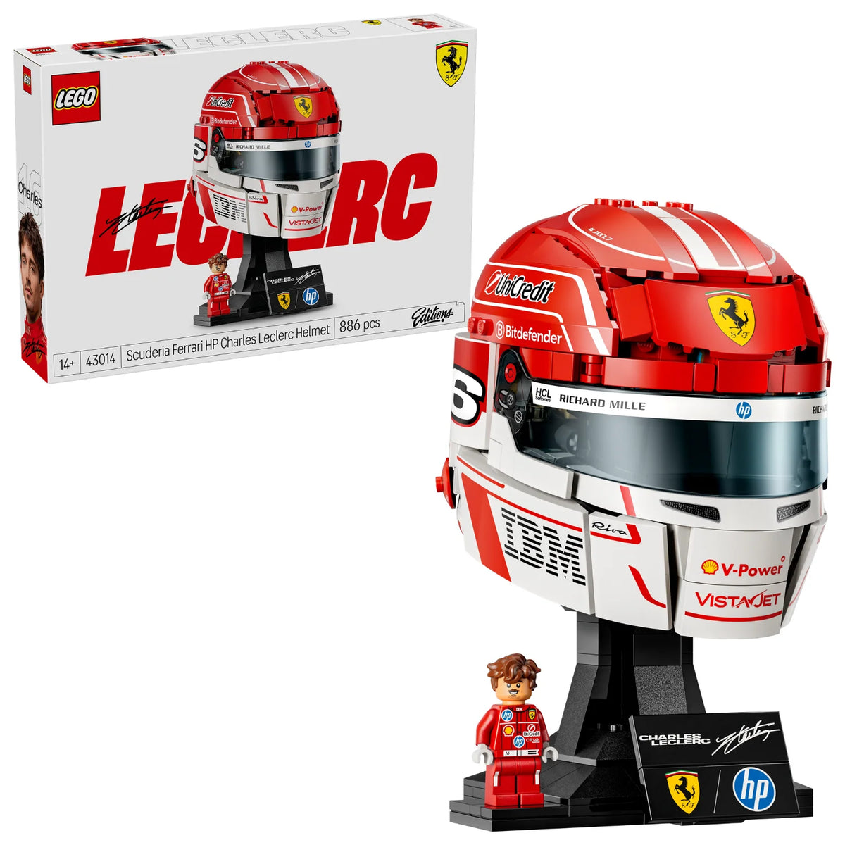 LEGO Editions Scuderia Ferrari HP Charles Leclerc Helmet – 886 Pieces (43014)