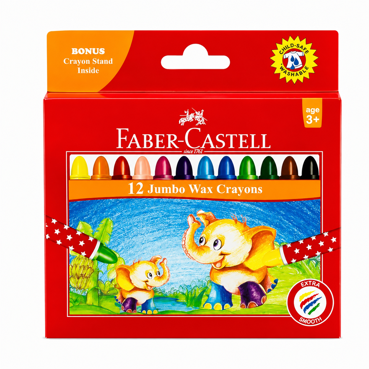 Faber‑Castell Wax Crayons (24 Colours- Round, 90 Mm)