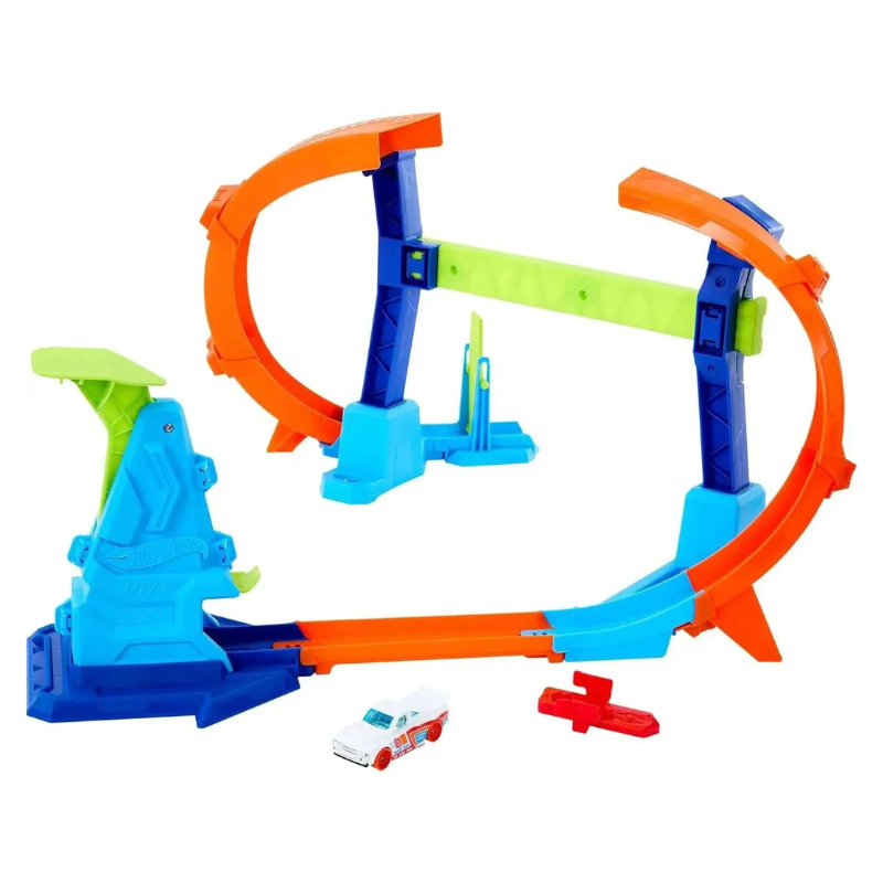 Hot Wheels -  Stunt Tracks: Corckskrew Jump Champions with a 1:64 Toy Car