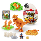 Dinosaur toy set with Smashers Dino Island packaging on a white background