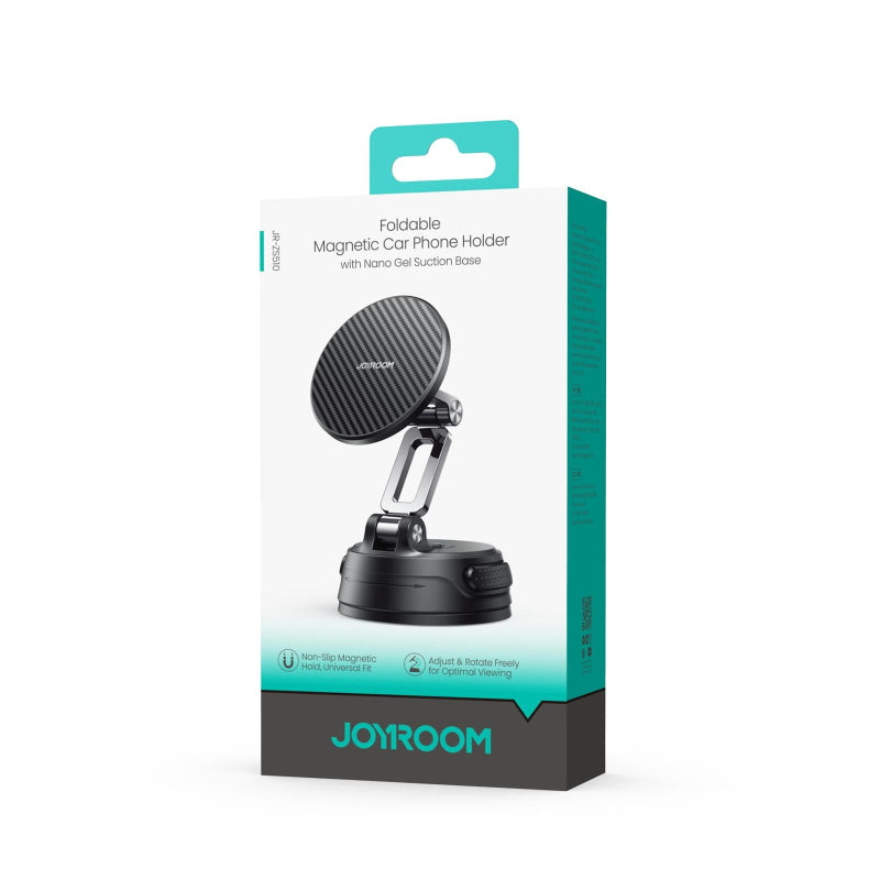 JOYROOM JR-ZS510 Gel Suction Cup MagSafe Foldable Car Phone Mount - Gunmetal Black
