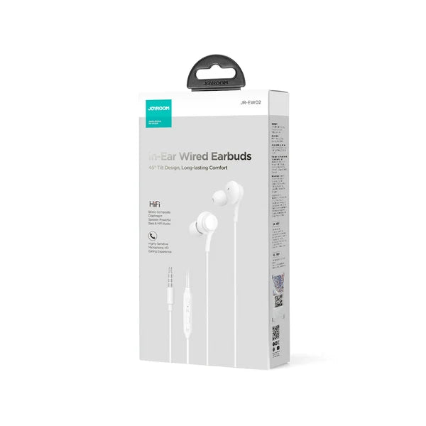 JOYROOM JR-EW02 Wired Series In-Ear Wired Earbuds - White