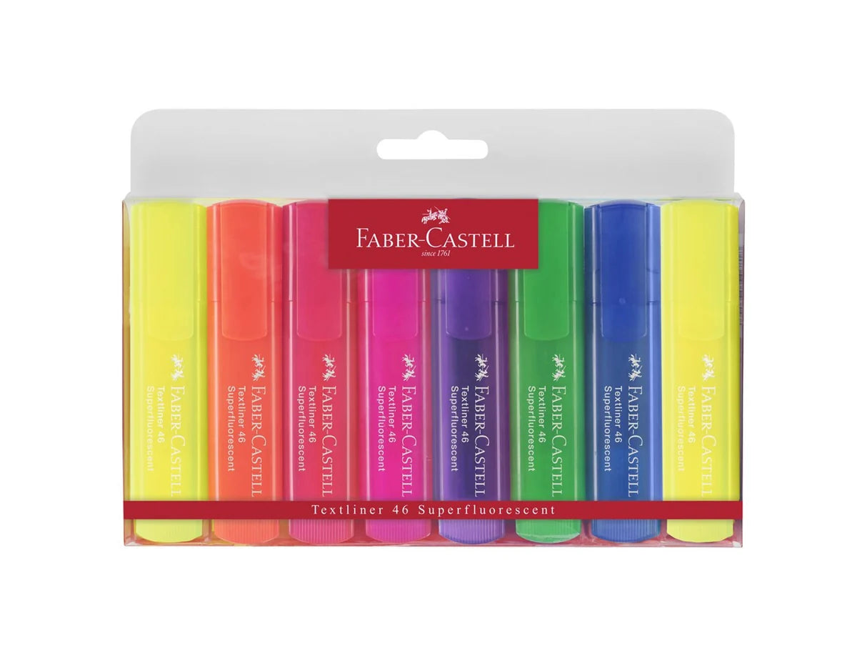 Faber Castell Highlighters, Fluo Colors - Box of 8