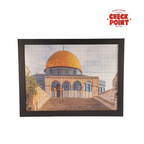 Framed puzzle with a religious building design on a white background, featuring 'Check Point' branding.