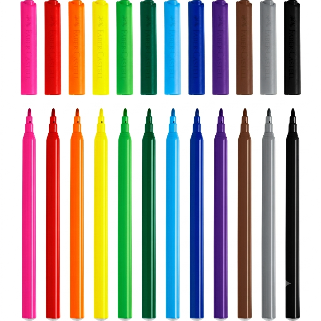 Faber Castell Fibre Tip Colour Pen 12 Colours