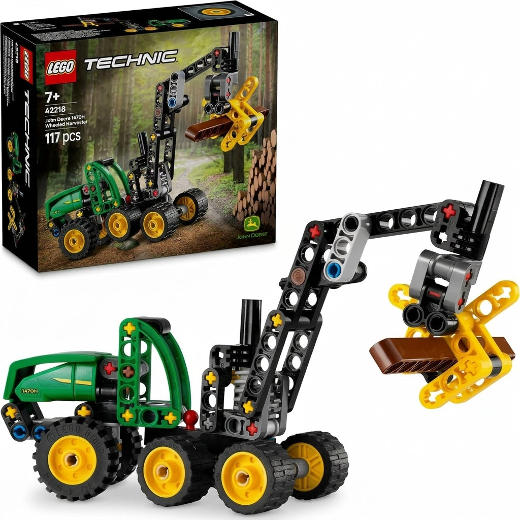LEGO Technic John Deere 1470H Wheeled Harvester – 117 Pieces (42218)