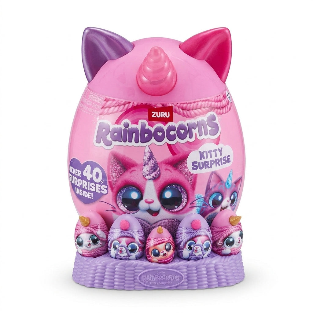 ZURU Rainbocorns Eggzania Kitty Mania Stuffed Animal Surprise Plush Egg - Assorted