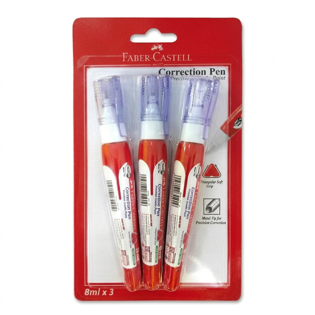 Faber-Castell Blister Correction Pens, 3 Pieces
