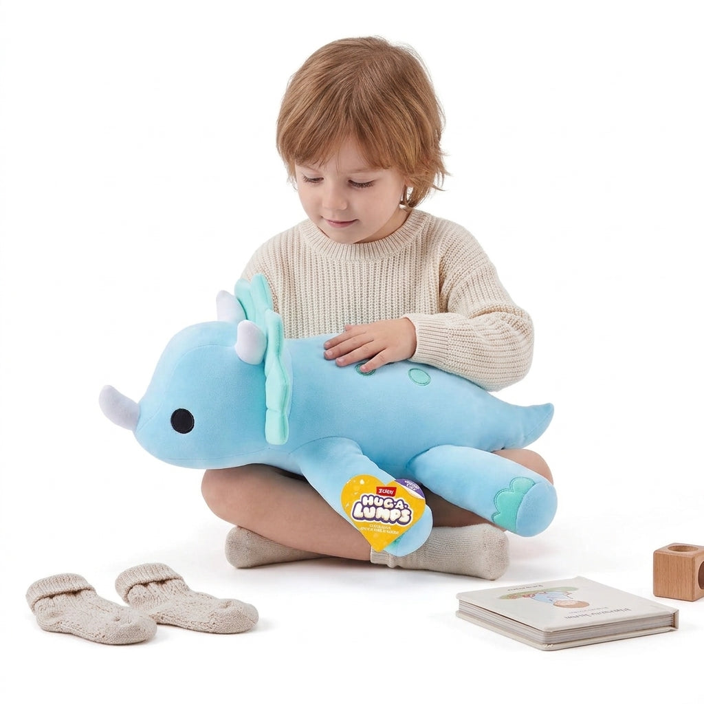 ZURU Hug-A-Lumps Weighted Stuffed Animal - Delilah Dino 7.8-Inch Medium