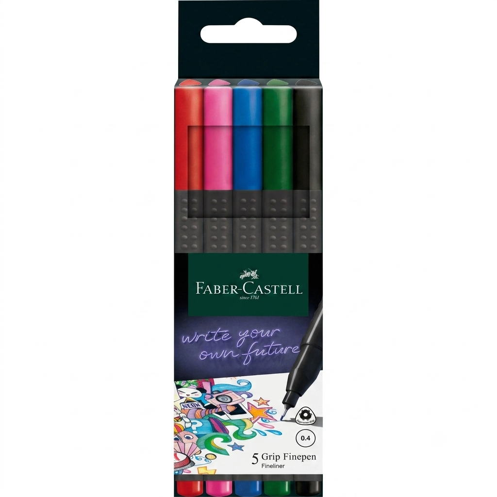 Faber Castell Grip Finepen Pen - set of five
