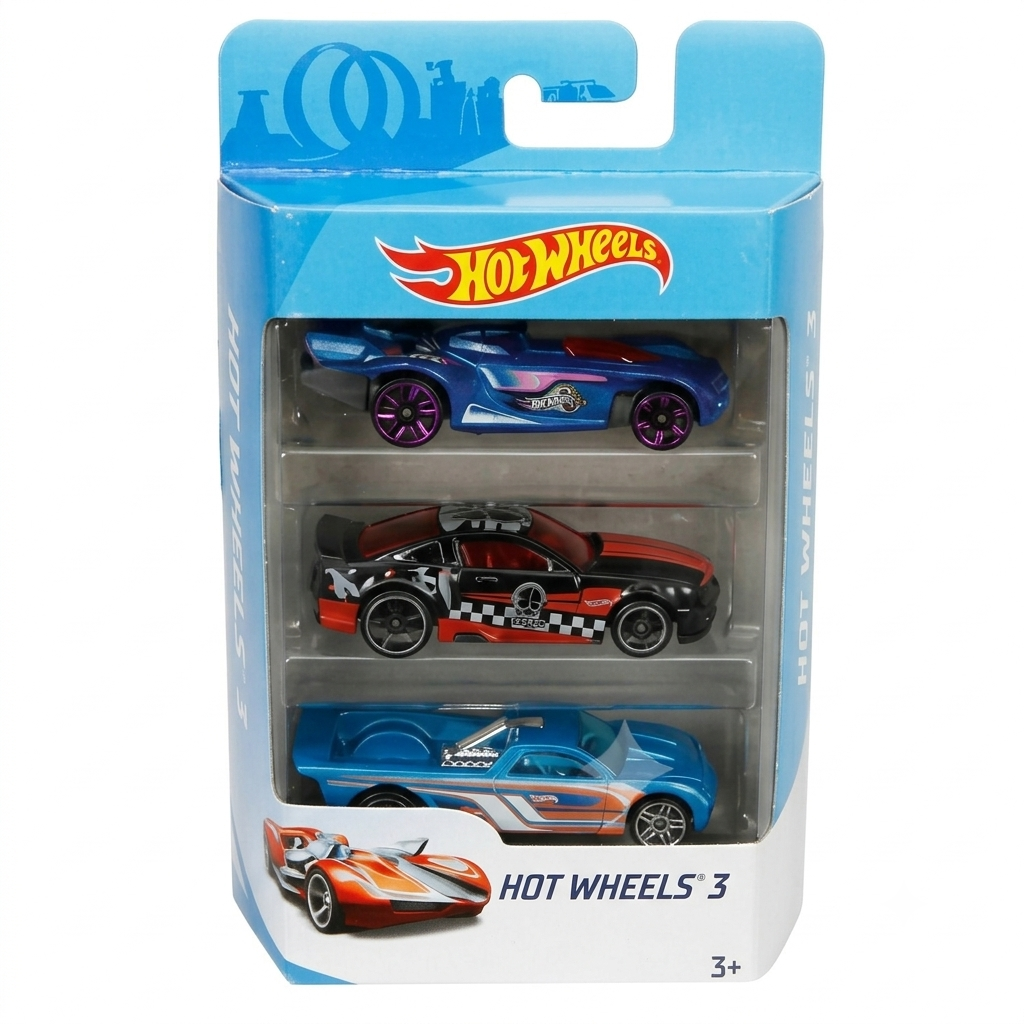 Hot Wheels - 1:64 Basic Cars (3 Pack)