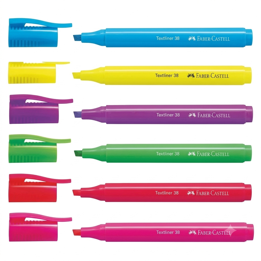 Faber-Castell Text liner 38 Highlighter 6-Pieces, Multicolor