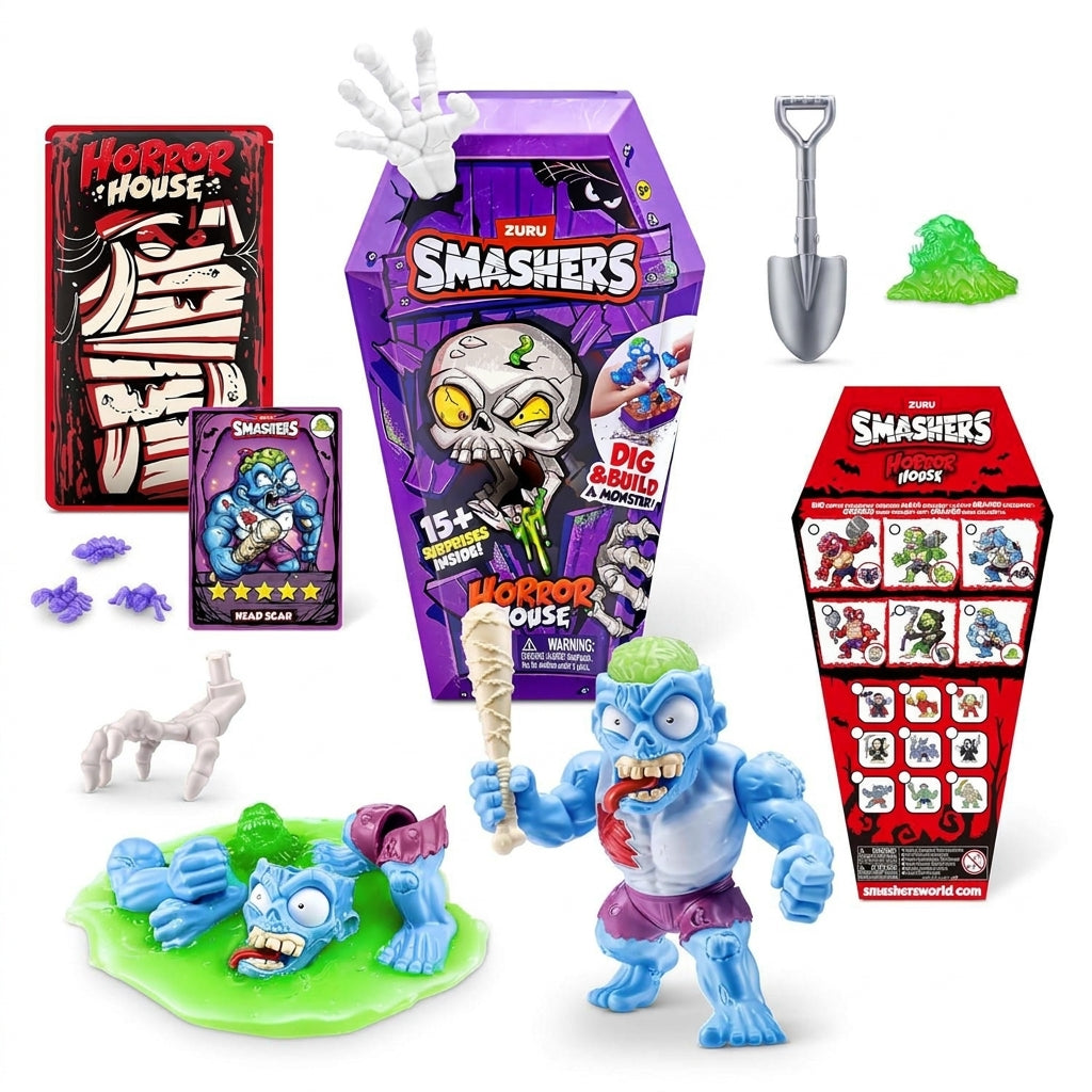 ZURU Smashers Horror House – Monster Mystery Coffin Box - 15+ Surprises