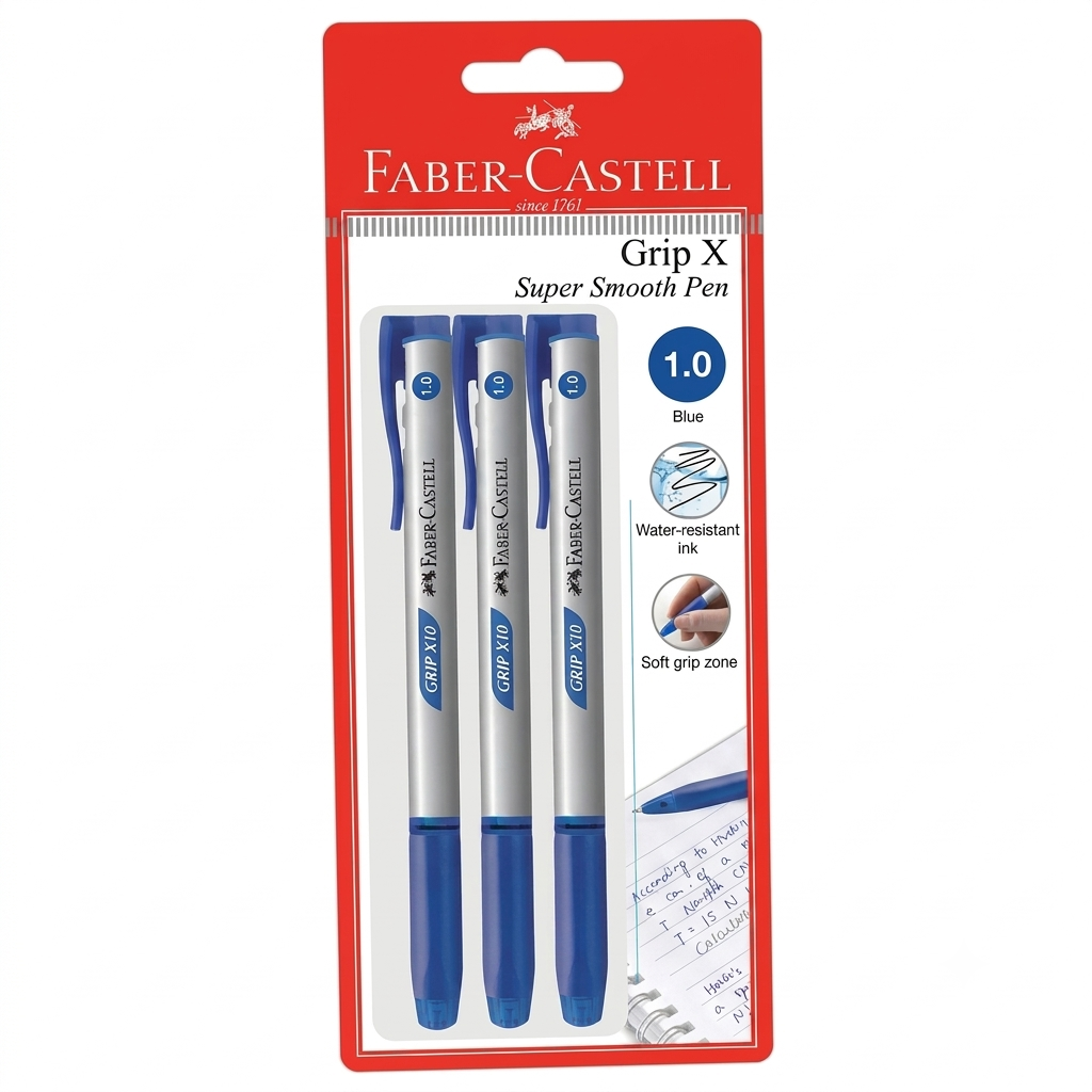 Faber-Castell Grip X Ball Pen 1.0, 3 Piece