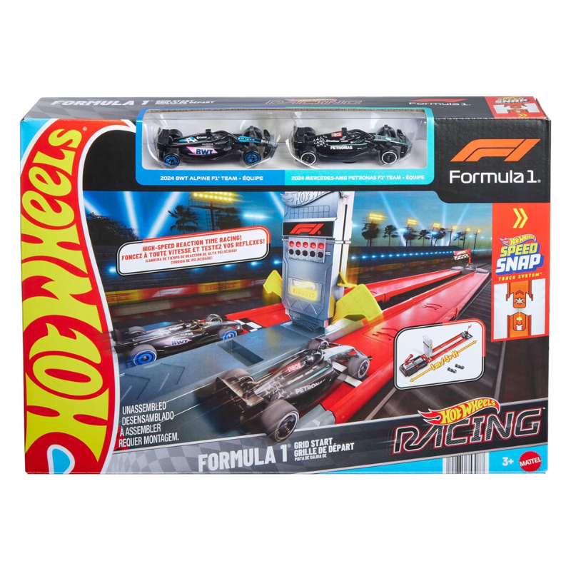 Hot Wheels - Racing: F1 Grid Start Tack Set with 2 1:64 Die-Cast Officially Licensed F1 Vehicles