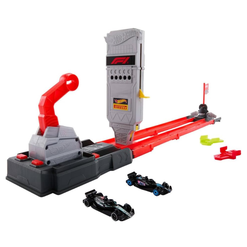 Hot Wheels - Racing: F1 Grid Start Tack Set with 2 1:64 Die-Cast Officially Licensed F1 Vehicles