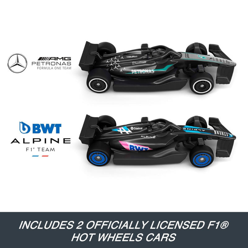 Hot Wheels - Racing: F1 Grid Start Tack Set with 2 1:64 Die-Cast Officially Licensed F1 Vehicles