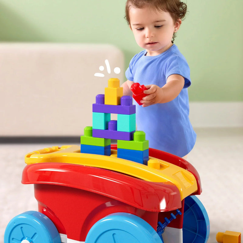 Mega Bloks Block Scooping Wagon – Ride-Along Building Block Toy for Toddlers
