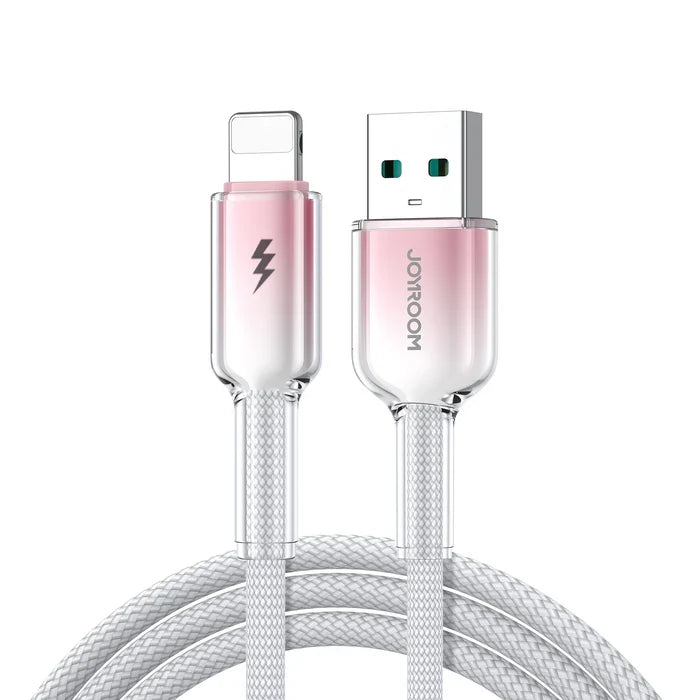JOYROOM S-A42 Crystal-clear Series 3A Fast Charging Data Cable (USB-A to Lightning) 1. 2m - White