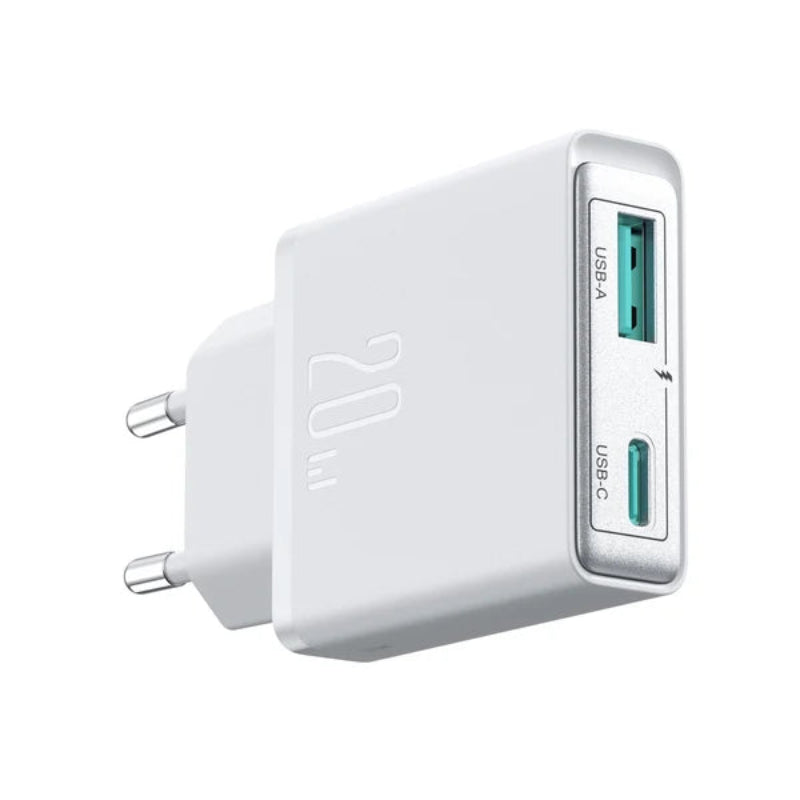 JOYROOM JR-TCF14 PD 20W Dual-Port (A + C) Charger - White (EU) Super Slim Design