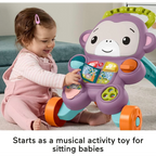 Fisher-Price Learn with Me Purple Monkey Walker – Baby Walker & Interactive Learning Toy