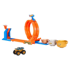 Hot Wheels - Loop-And-Flip Trophy Challenge Track Set with 1:64 Hot Wheels Monster Bigfoot Truck