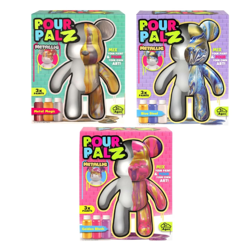 Pour Palz - Metallic Bear Painting Kit Assortment