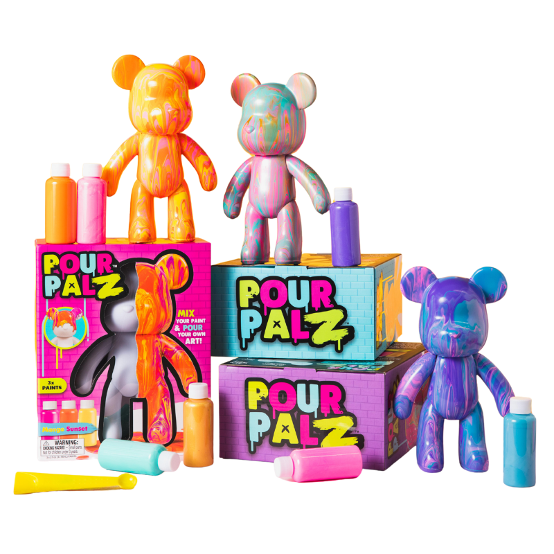 Pour Palz - Neon Bear Painting Kit Assortment