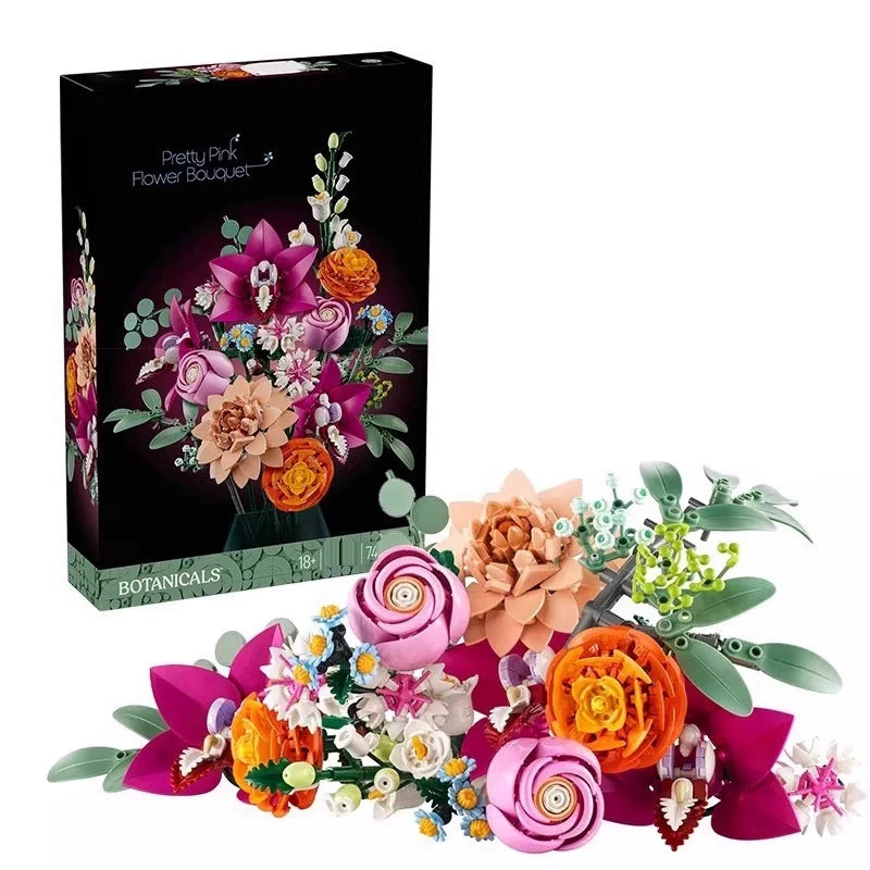 Pretty Pink Flower Bouquet- 749 Pcs