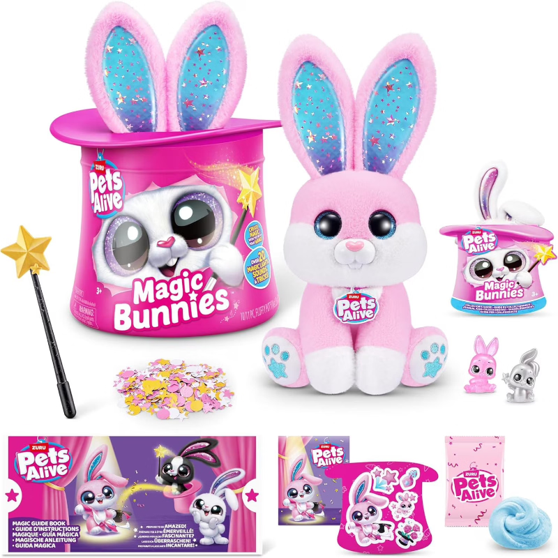 ZURU Pets Alive Magic Bunnies – Interactive Magic Bunny Toy with Top Hat