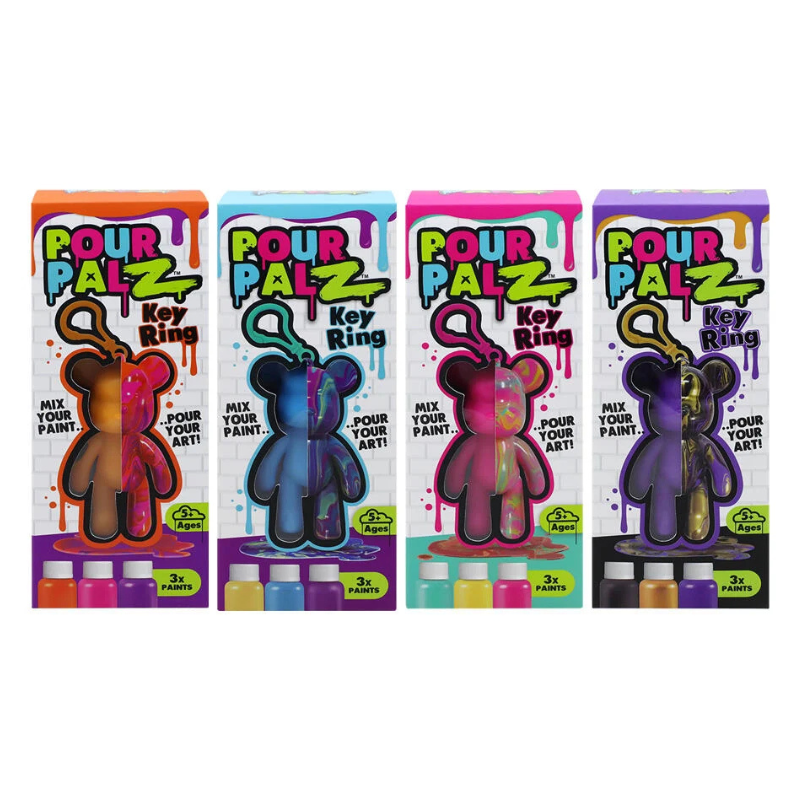 Pour Palz - DIY Mini Bear Key Ring Paint Kit Assortment