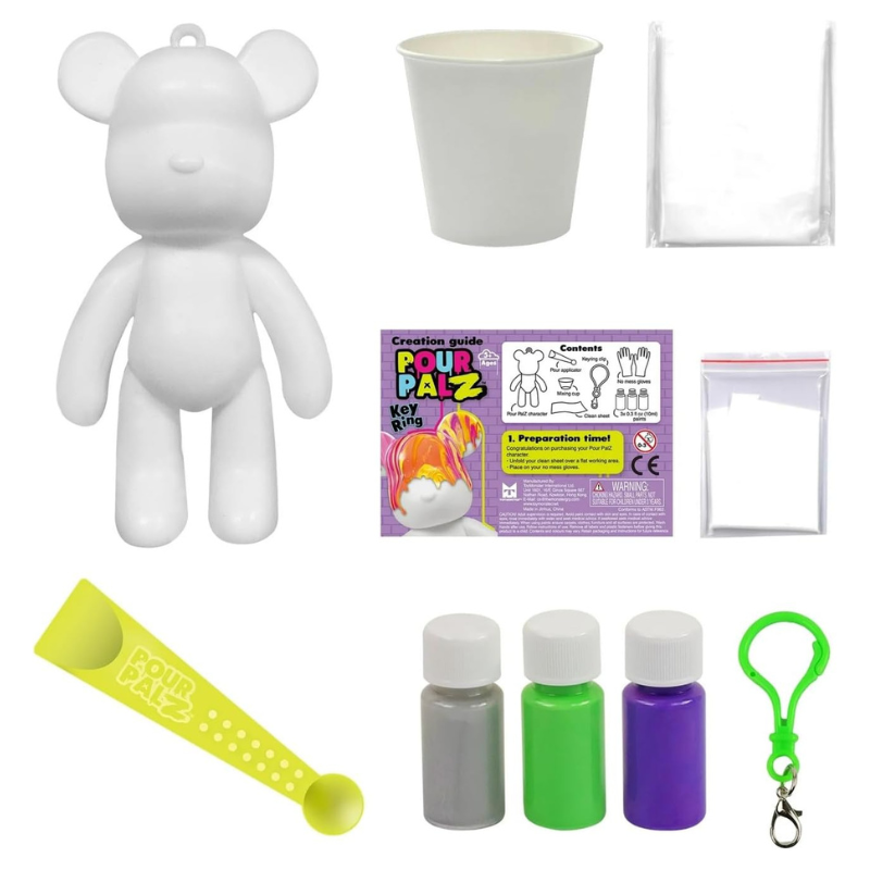 Pour Palz - DIY Mini Bear Key Ring Paint Kit Assortment