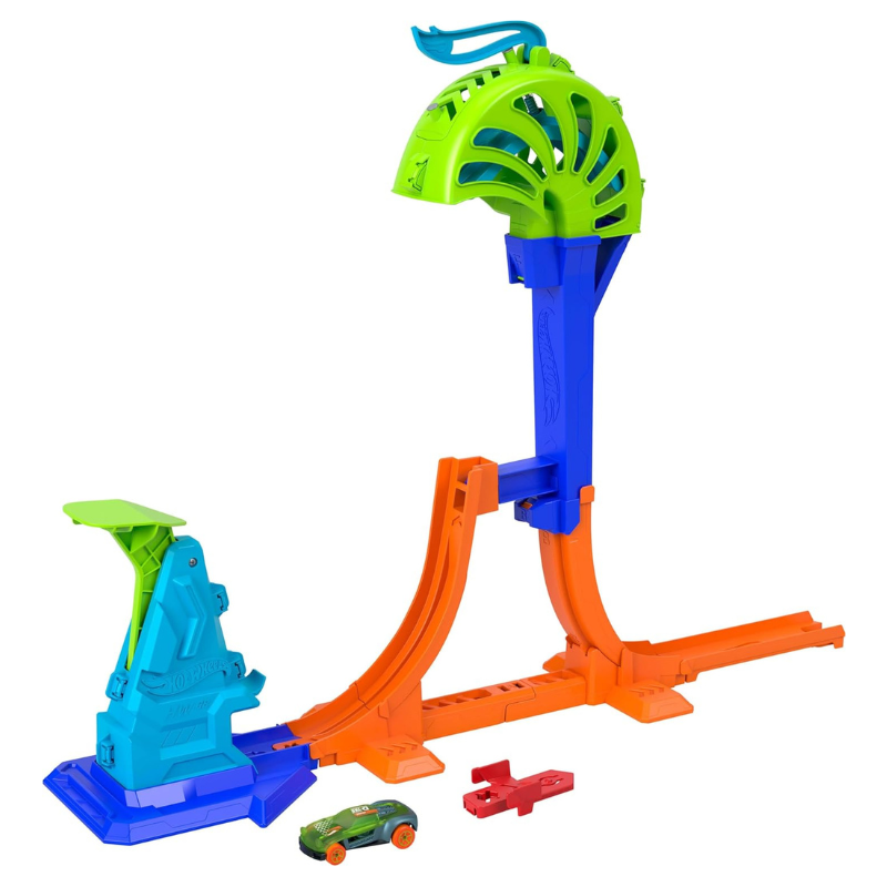 Hot Wheels - Stunt Tracks: Power Launch Champion Track Set with 1:64 Hot Wheels Car