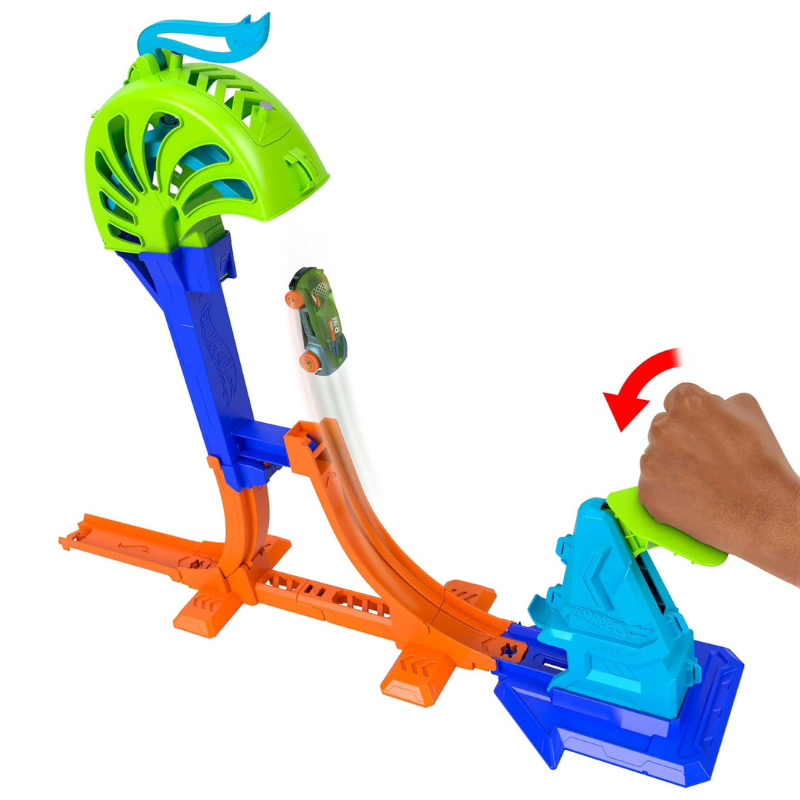 Hot Wheels - Stunt Tracks: Power Launch Champion Track Set with 1:64 Hot Wheels Car